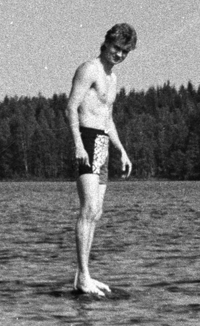 action mike on lake in finland